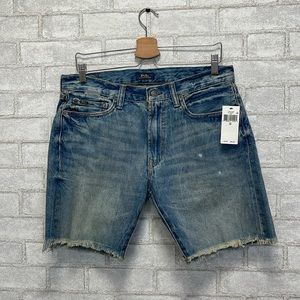 NWT Polo Ralph Lauren The Classic Fit Denim Cut Off Shorts Blue Men's Size 32